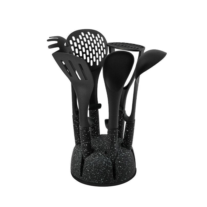 Schäfer 7 - delt Køkkenredskabssæt – Sort Marmorlook - Løven Home