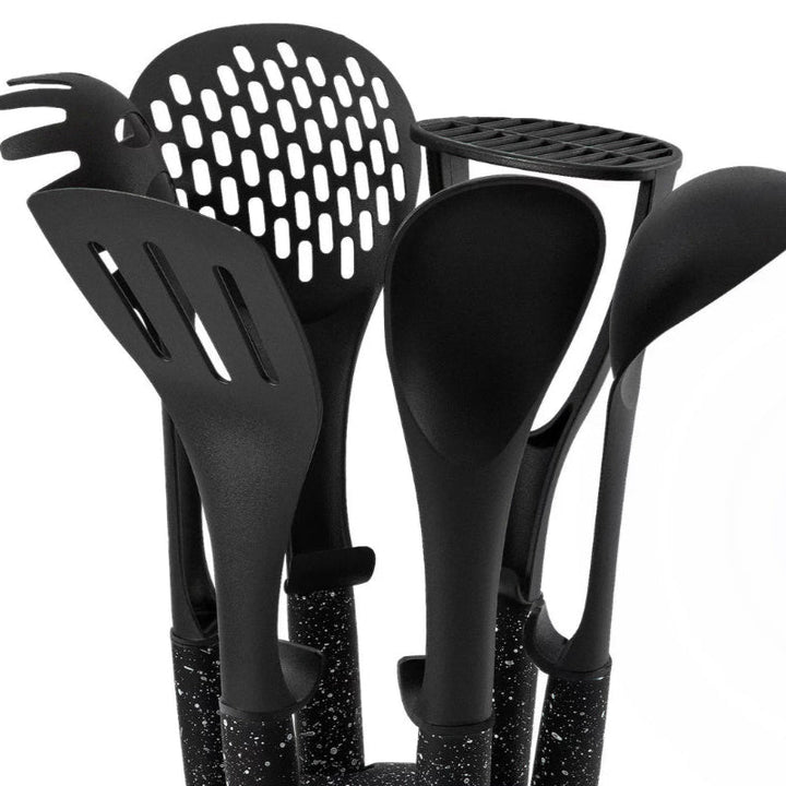 Schäfer 7 - delt Køkkenredskabssæt – Sort Marmorlook - Løven Home