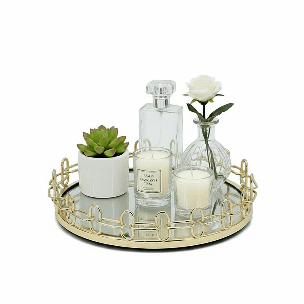 Schäfer Dava Dekorations Glasfad Guld 21 cm - Løven Home