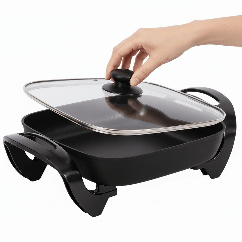 Schäfer Elektrisk Multipande Kvadratisk 30x30x6 cm - 1500W - Sort - Løven Home