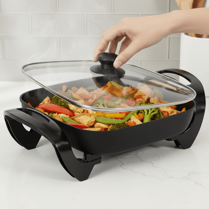 Schäfer Elektrisk Multipande Kvadratisk 30x30x6 cm - 1500W - Sort - Løven Home