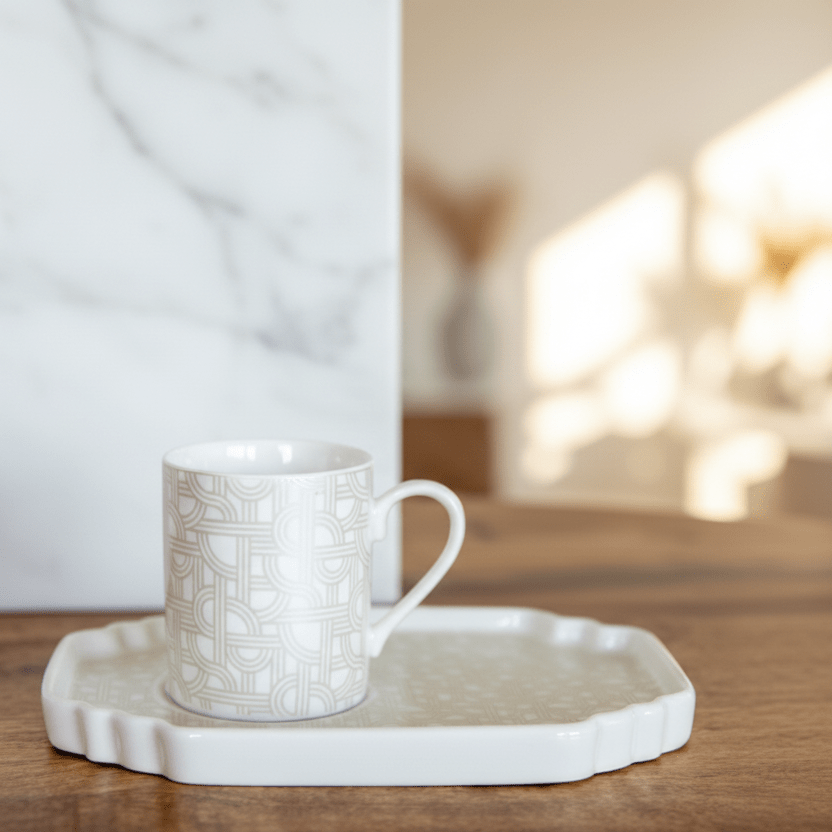 Schäfer Espressosæt 12 Dele – 100 ml - Geometrisk Mønster - Løven Home