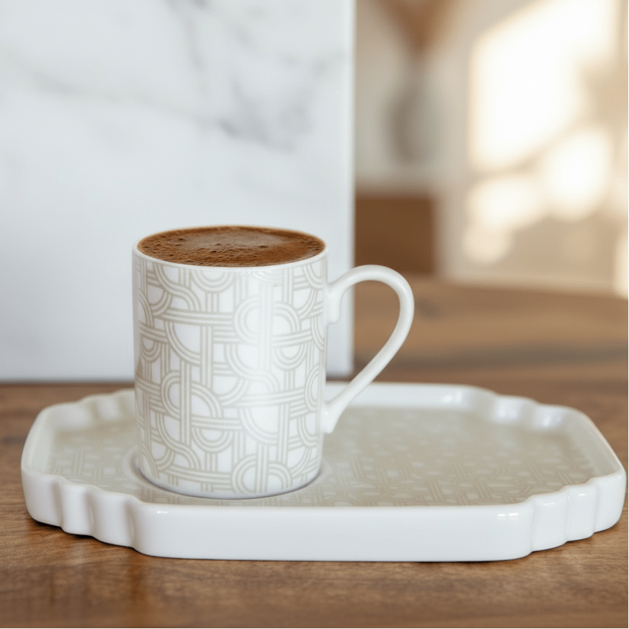 Schäfer Espressosæt 12 Dele – 100 ml - Geometrisk Mønster - Løven Home