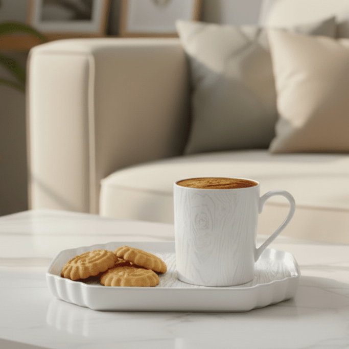 Schäfer Espressosæt 12 Dele – 100 ml - Marmor Mønster - Løven Home