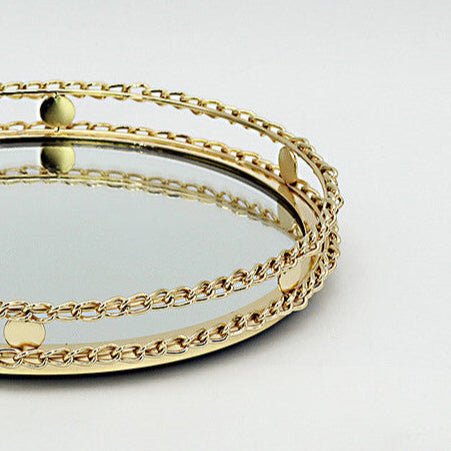 Schäfer Fenya Guld Dekorations Glasfad Rund - 30 cm - Løven Home