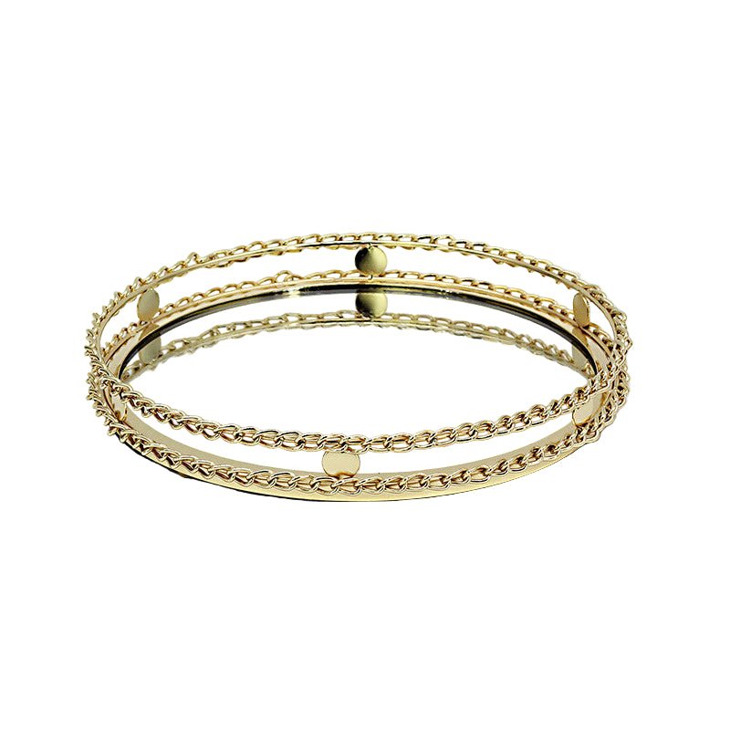 Schäfer Fenya Guld Dekorations Glasfad Rund - 30 cm - Løven Home