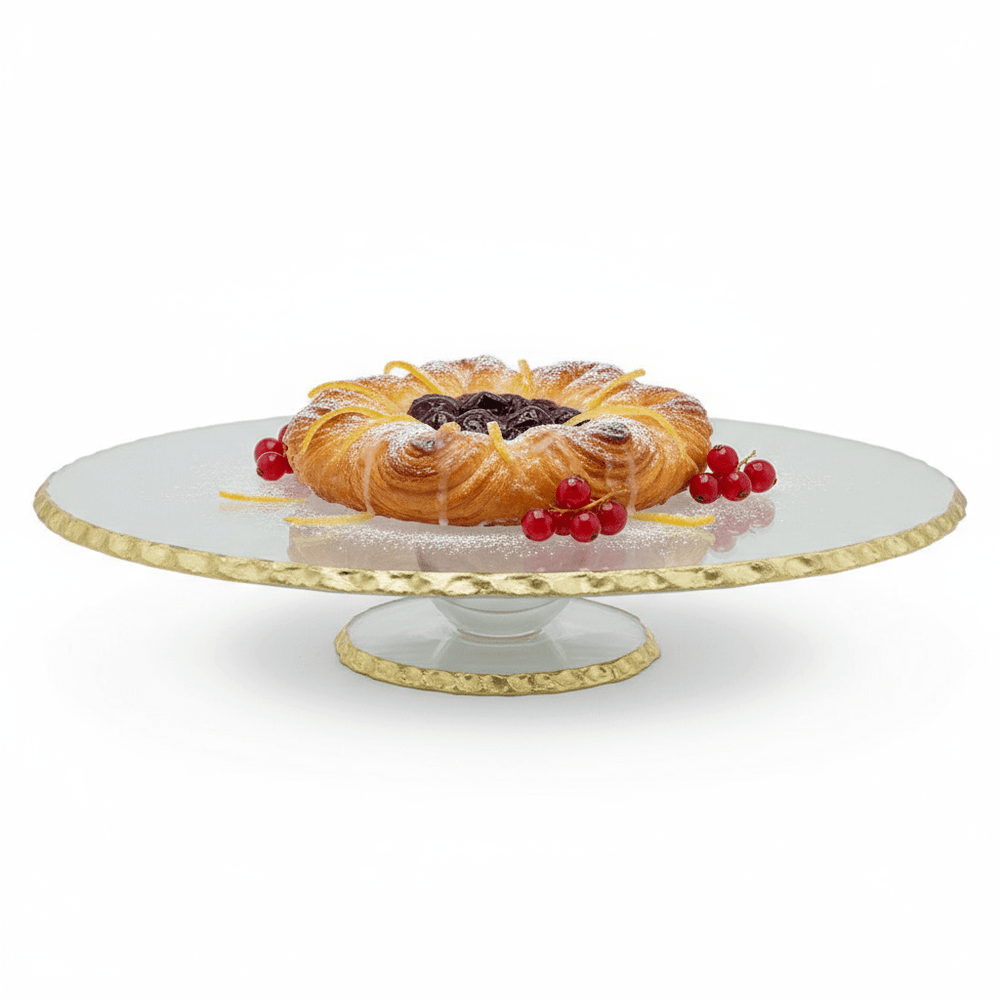 Schäfer Kagestativ Glas med gylden kant – Ø 26 cm - Løven Home