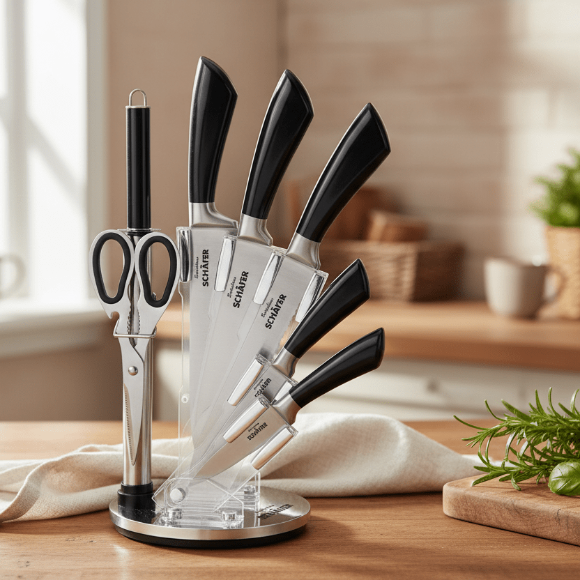 Schäfer Knivsæt 8 Dele - Sort - Løven Home