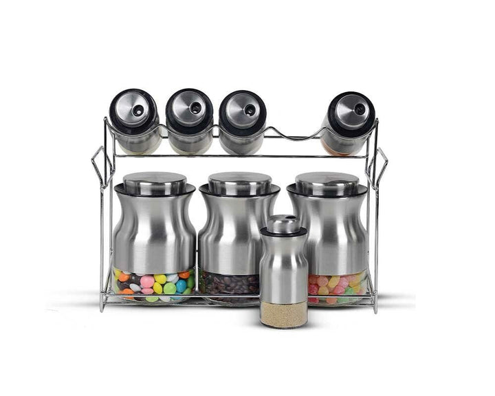 Schäfer krydderihylde – 8 dele inkl. stativ - Sølv - Løven Home