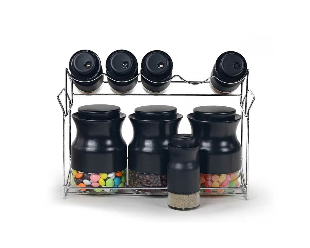 Schäfer krydderihylde – 8 dele inkl. stativ - Sort - Løven Home