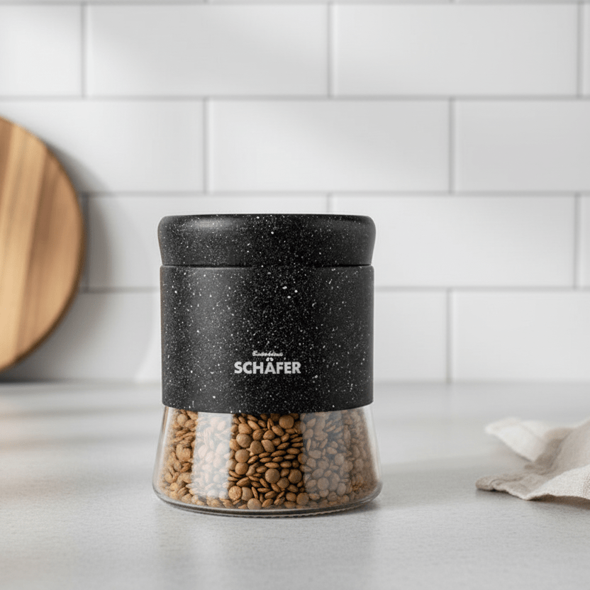 Schäfer Marble Black Madopbevaringsbeholder - 700 ml - Sort/Glas - Løven Home