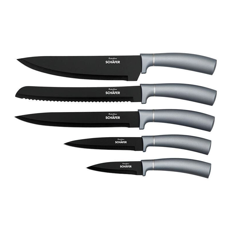 SCHÄFER Metallic Silver - 10 - delt Kniv - og Køkkenredskabssæt - Løven Home