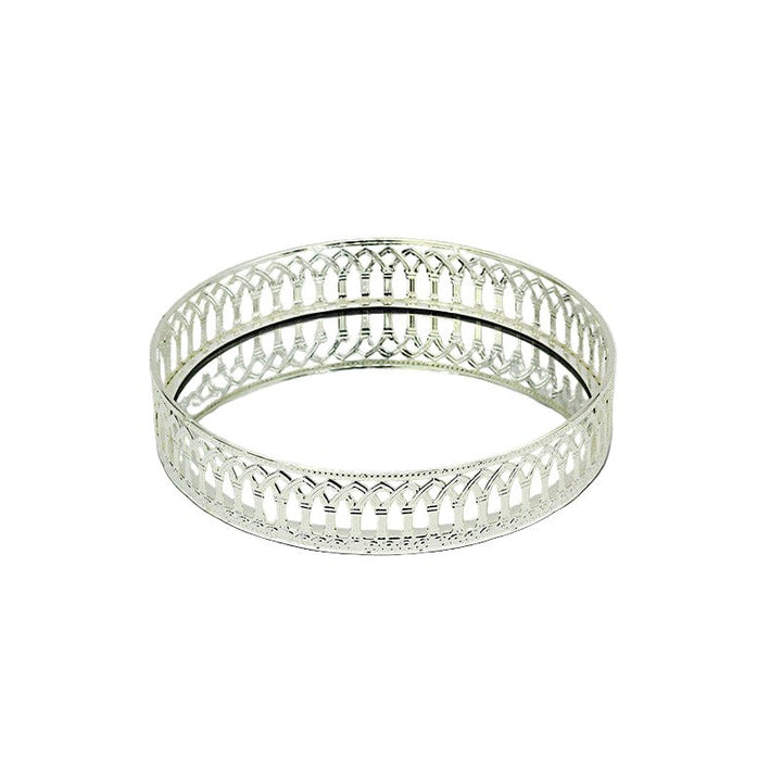 Schäfer Nisa Dekorativ Spejlbakke/Glasfad | Sølv | 25 cm - Løven Home