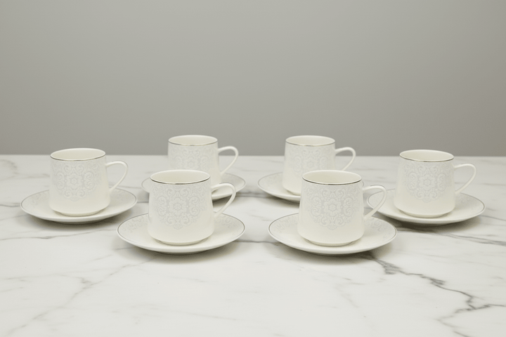 Schäfer Porcelæn Kaffesæt Mønstret m/Gulddetaljer (12 Dele) - Løven Home