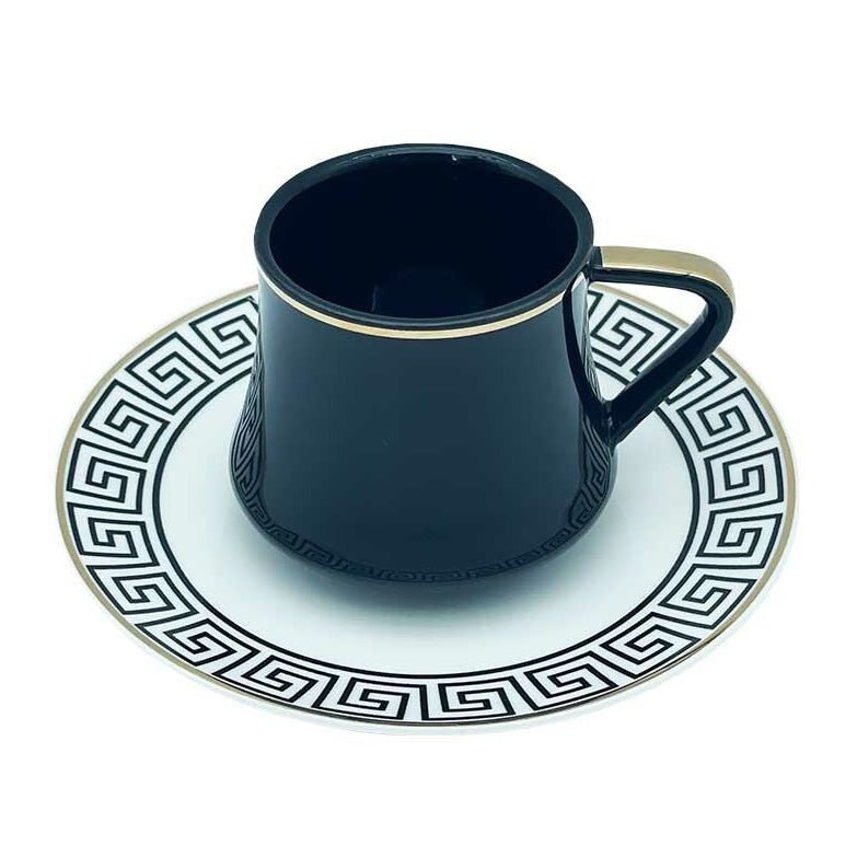 Schäfer Yara Kaffesæt 190 ML - SORT/HVID/ROSAGULD - 12 DELE - 6 PERSONER - Løven Home