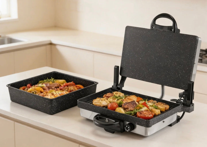 silex fra mærket Ferveo multigrill toastmaskine - 2000 W - 18 cm 38 cm 35 cm - Løven Home