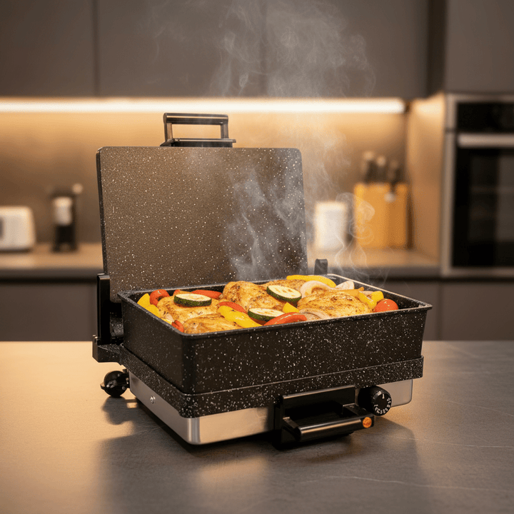 Silex granitbelagt multi kontaktgrill med/uden bradepande (tepsi) fra Almina - 40x36x17 cm - Løven Home