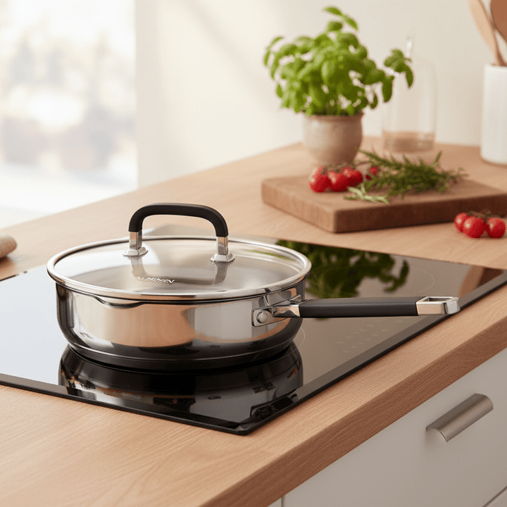Stegepande Rustfrit Stål m/Låg 2,6 liter 24 cm - Løven Home