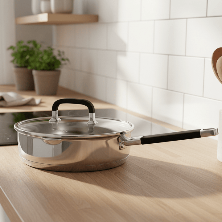 Stegepande Rustfrit Stål m/Låg 3,5 liter 28 cm - Løven Home