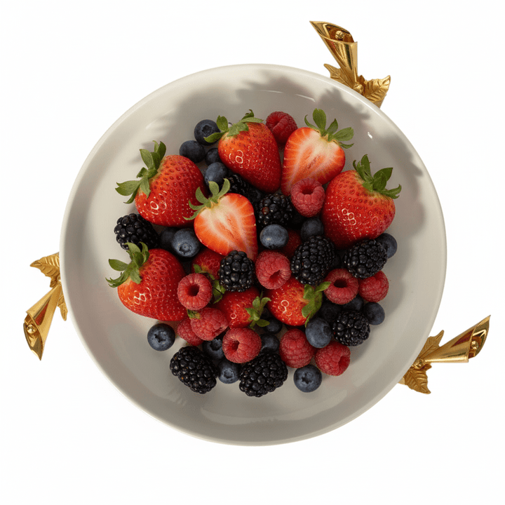 <strong>Almina</strong></br> <i>Kageopsats</i> </br>25 cm Hvid/guld porcelæn/metal - Løven Home