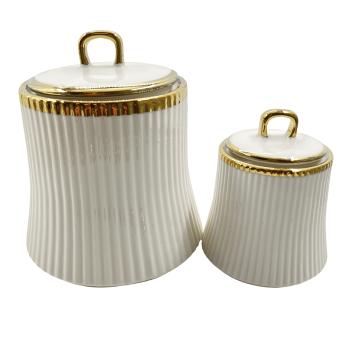 <strong>Almina</strong></br><i>Krydderisæt</i></br> Hvid/Guld i porcelæn - Løven Home