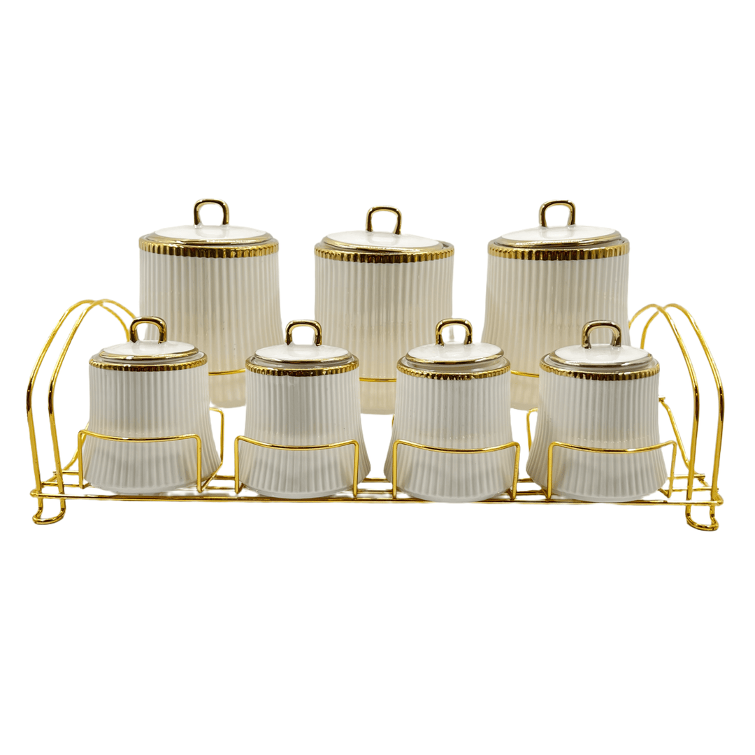 <strong>Almina</strong></br><i>Krydderisæt</i></br> Hvid/Guld i porcelæn - Løven Home