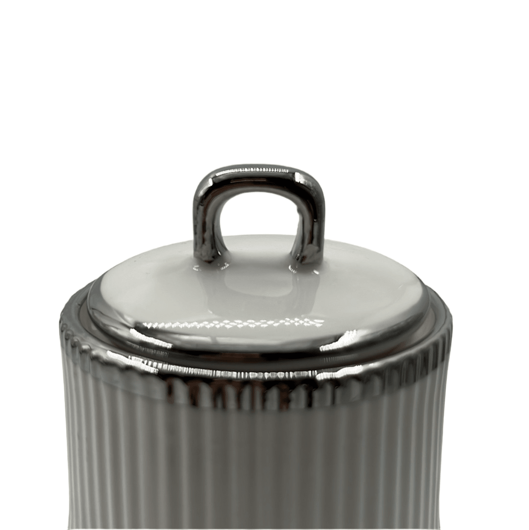 <strong>Almina</strong></br><i>Krydderisæt</i></br>Hvid/Sølv i porcelæn - Løven Home