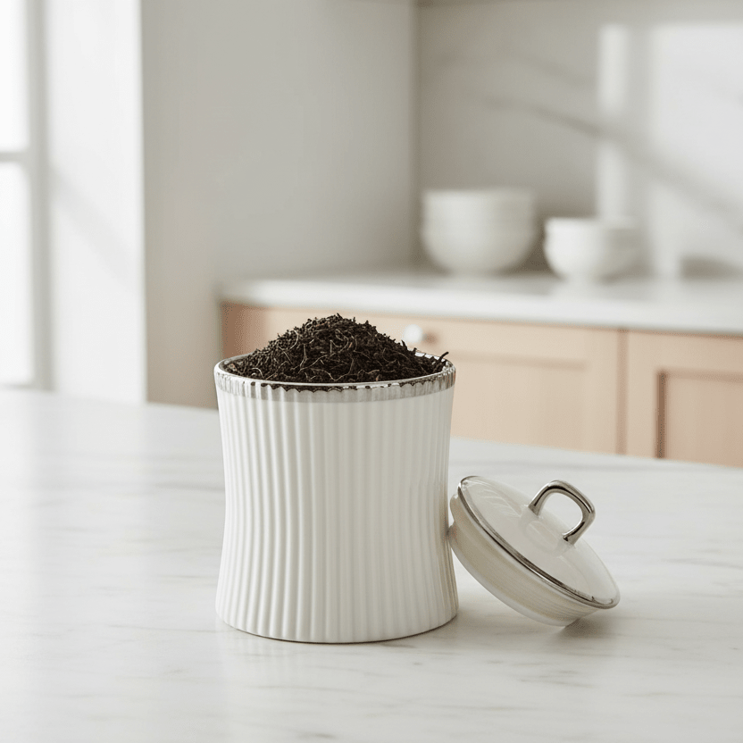 <strong>Almina</strong></br><i>Krydderisæt</i></br>Hvid/Sølv i porcelæn - Løven Home