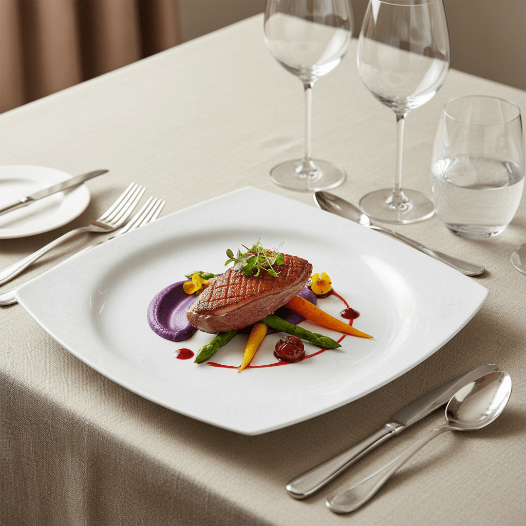 <strong>Bricard Cannes</strong></br> <i>Tallerkensæt</i> </br>Hvid Mønstret Porcelæn i 25 dele til 6 Pers. - Løven Home