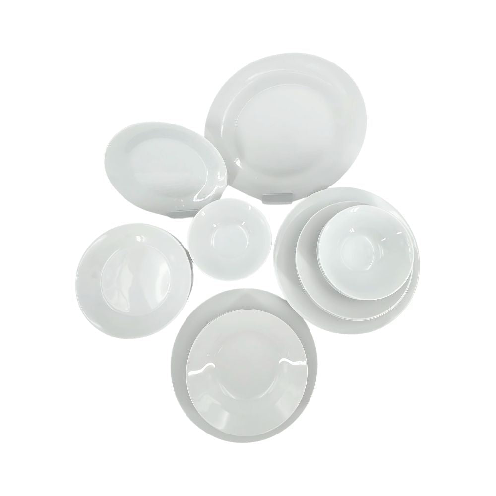 <strong>Rose Bianco Classico</strong></br> <i>Tallerkensæt</i> </br>Hvid porcelæn 24 dele 6 Pers. - Løven Home