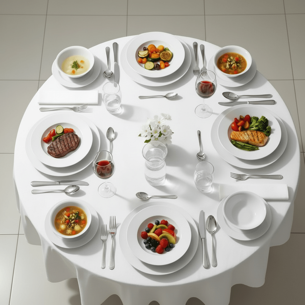 <strong>Rose Bianco Classico</strong></br> <i>Tallerkensæt</i> </br>Hvid porcelæn 24 dele 6 Pers. - Løven Home