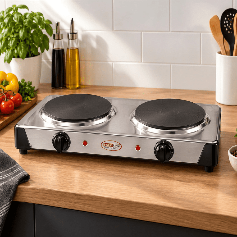 Swiss Line - Dobbelt Kogeplade – 2500 W - Løven Home