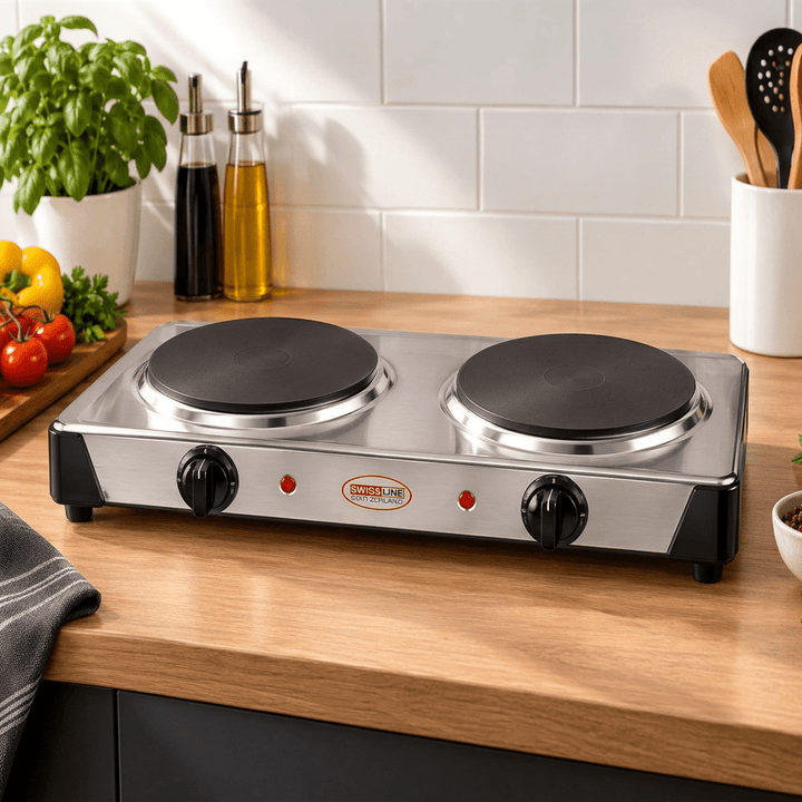 Swiss Line - Dobbelt Kogeplade – 2500 W - Løven Home
