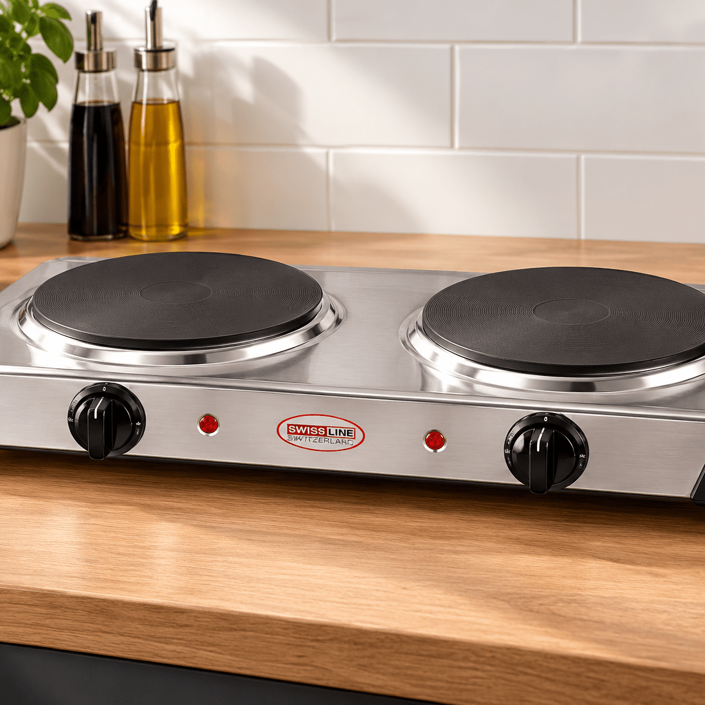 Swiss Line - Dobbelt Kogeplade – 2500 W - Løven Home