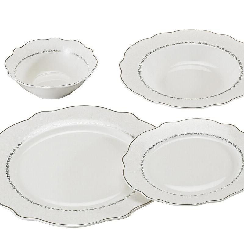 Tallerkensæt 24 Dele 6 Pers. - Schäfer Apollon Silver - Løven Home