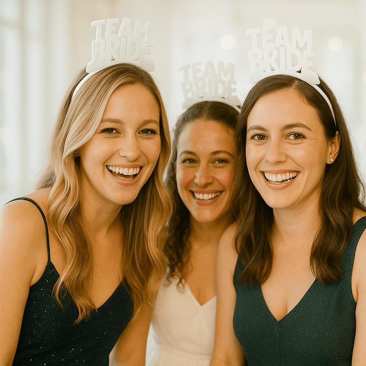 “Team Bride” Hårbøjlesæt Hennafest/Polterabend 11 stk. Hvid eller Sort - Løven Home