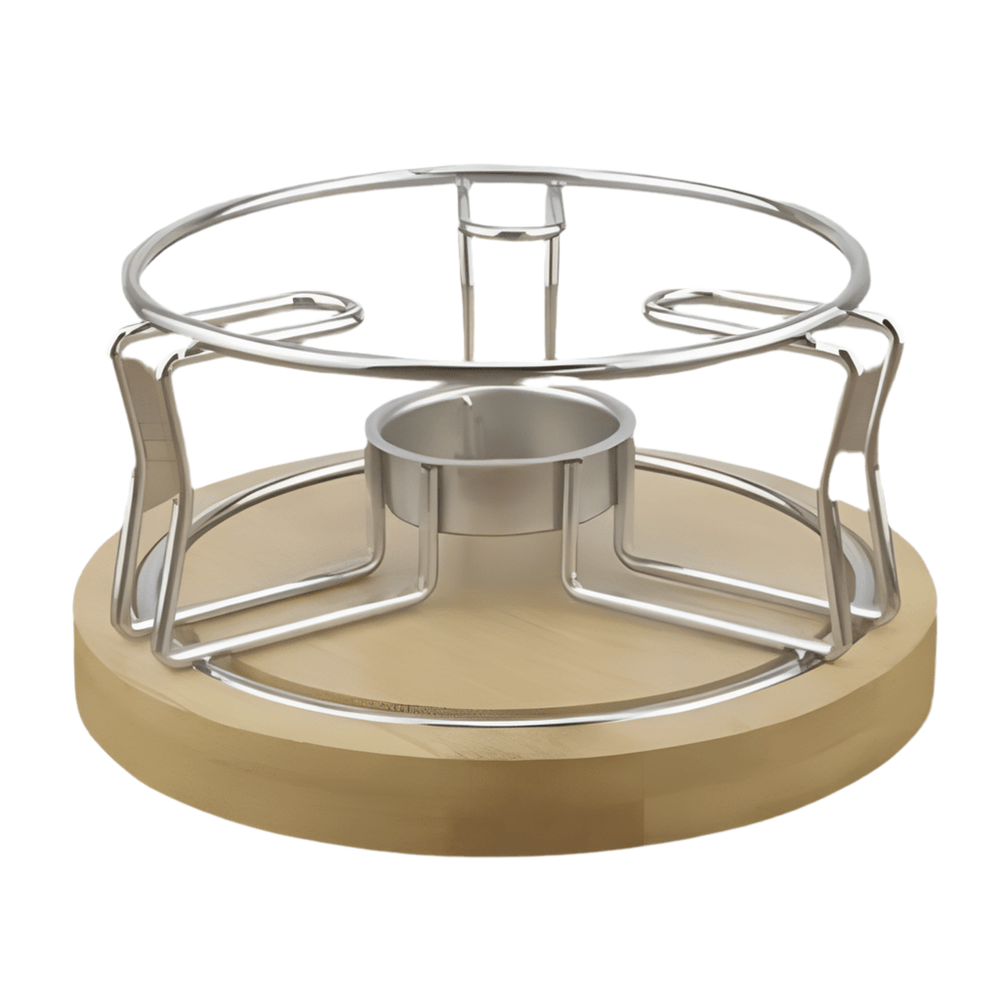 Tekandevarmer til Fyrfadslys Rustfrit Stål/Bambus - Løven Home