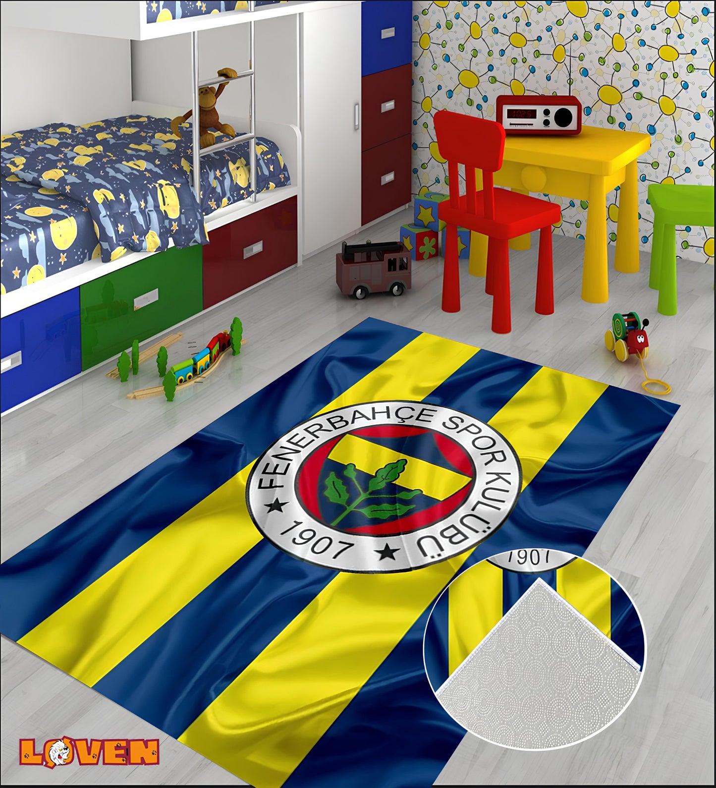 Løven Vaskbart Tæppe - Fenerbahce Taraftar