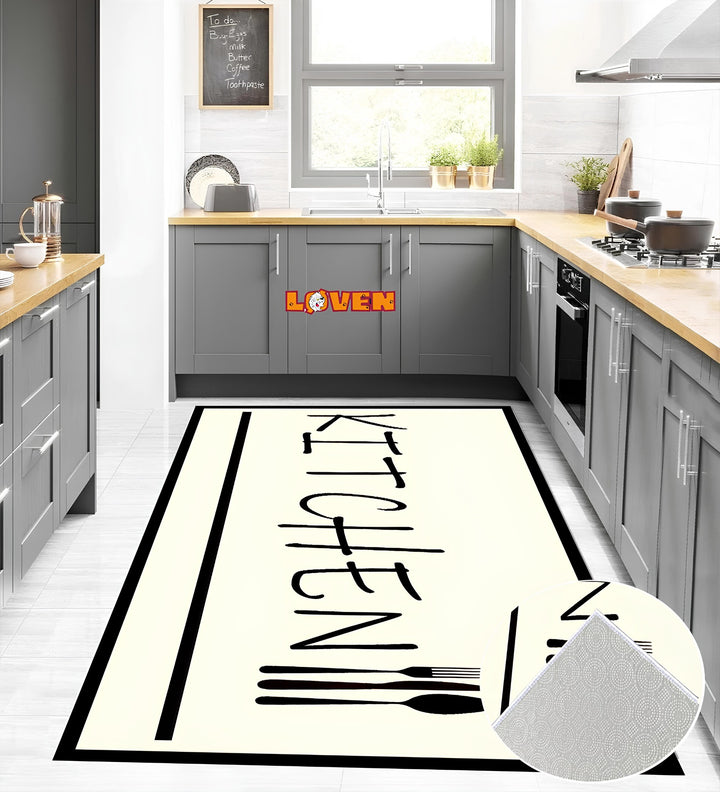 Løven Vaskbart Tæppe - Kitchen 022 Cream