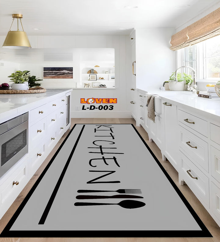 Løven Vaskbart Tæppe - Kitchen 021 Grå