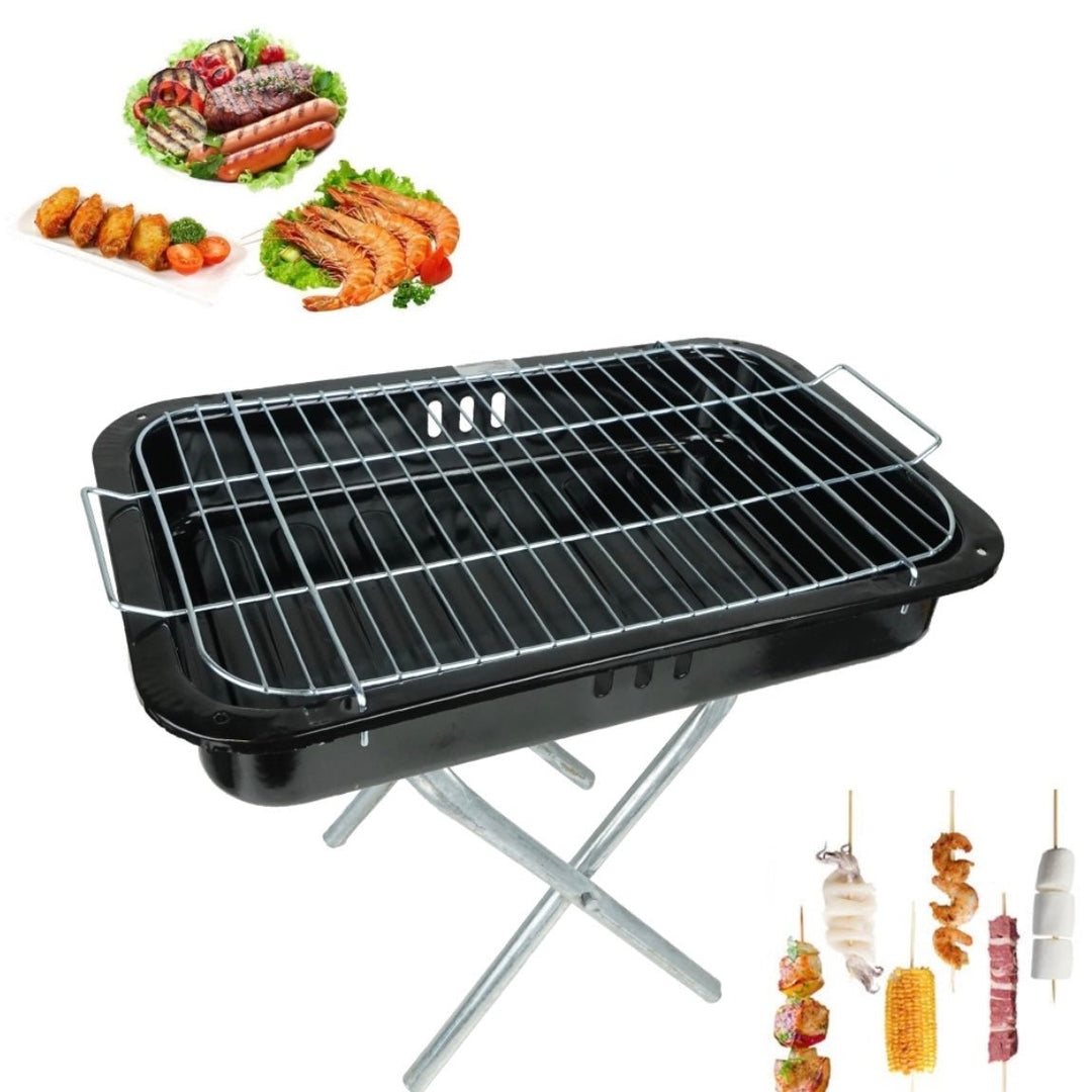 Transportabel BBQ Kulgrill 3 dele - 65x38x44 cm - Sort - Løven Home