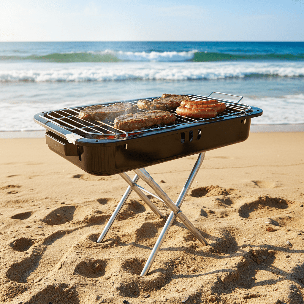 Transportabel BBQ Kulgrill - 55x32 cm - Sort - Løven Home