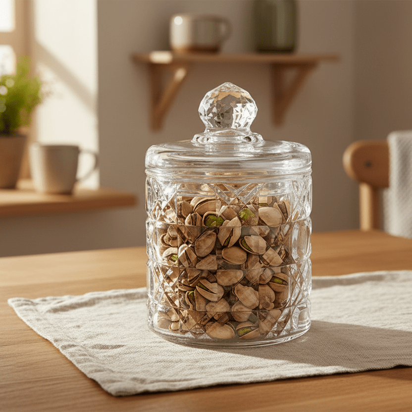 Trendmax Glasbeholder m/Låg 300 ml Diamantslebet - Løven Home