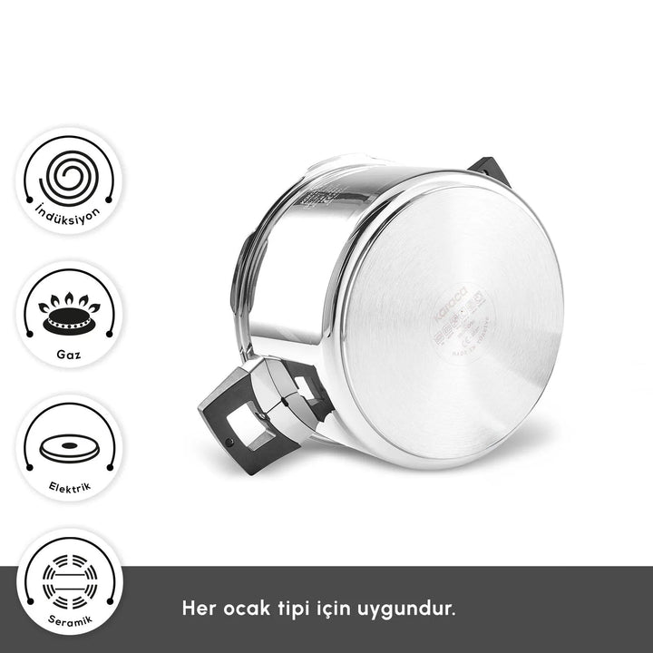 Trykkoger i rustfrit stål Karaca Quick &amp; Safe – 7 liter - Løven Home