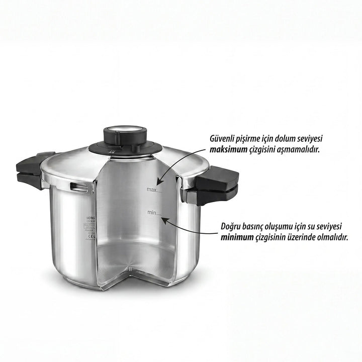 Trykkoger i rustfrit stål Karaca Quick &amp; Safe – 7 liter - Løven Home