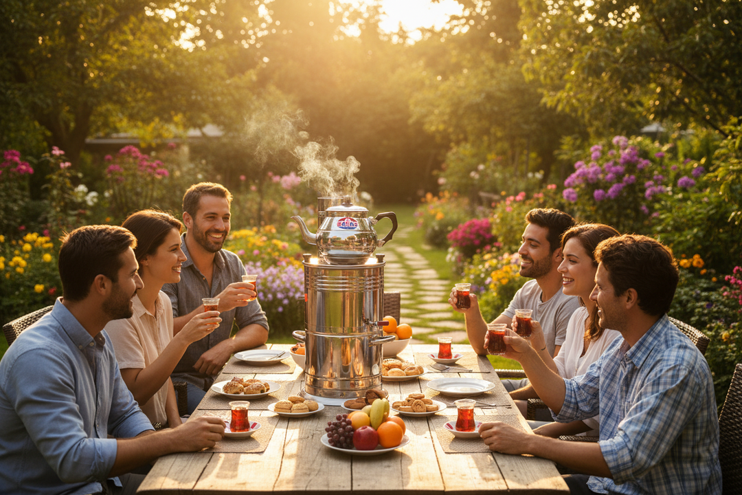 Udendørs 'Semaver' Tekande Aluminium - Kul/Brænde odunlu semaver - Løven Home