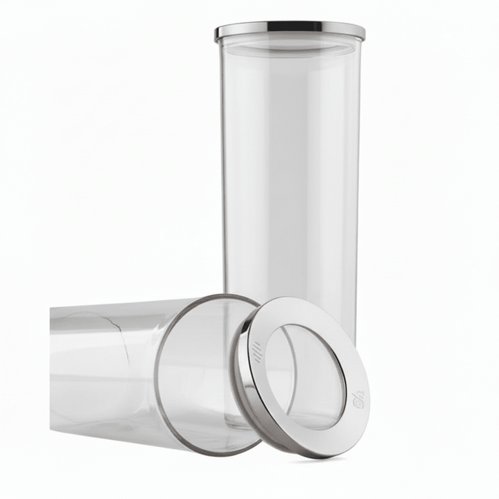 VIP Ahmet Rund Mad Opbevaringsbeholdersæt 2 stk. – 1,75 Liter - Sølv - Løven Home