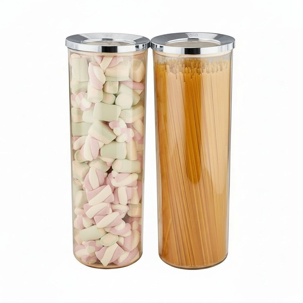 VIP Ahmet Rund Mad Opbevaringsbeholdersæt 2 stk. – 1,75 Liter - Sølv - Løven Home