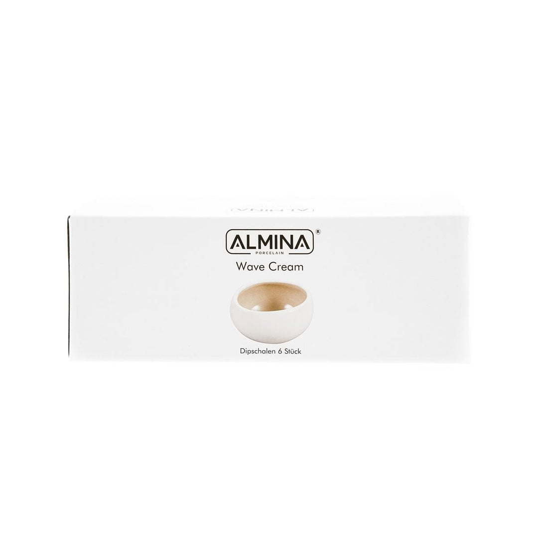 Wave Cream dipskåle i porcelæn (6 stk.) - Løven Home