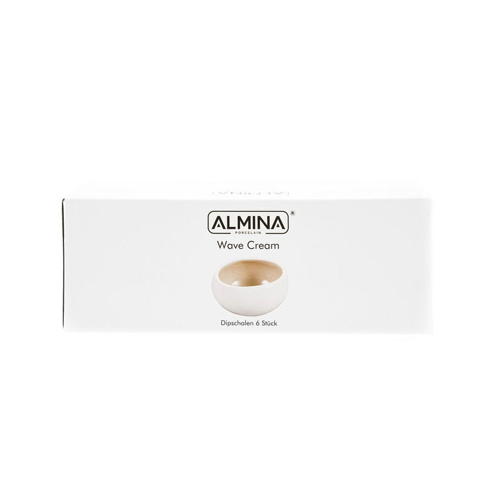 Wave Cream dipskåle i porcelæn (6 stk.) - Løven Home